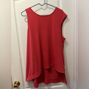 NWOT Alfani XL Salmon Sleeveless Tunic style shirt assymetrical front, back slit